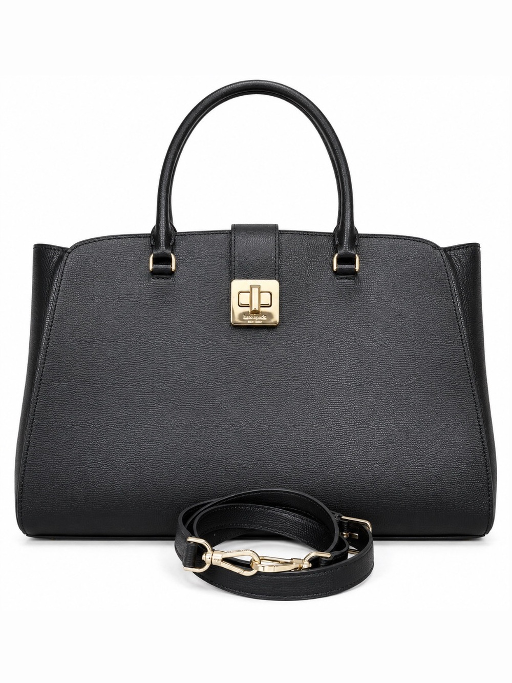 Kate Spade Phoebe Commuter Large Tote Black Leather Laptop Crossbody $499 MSRP